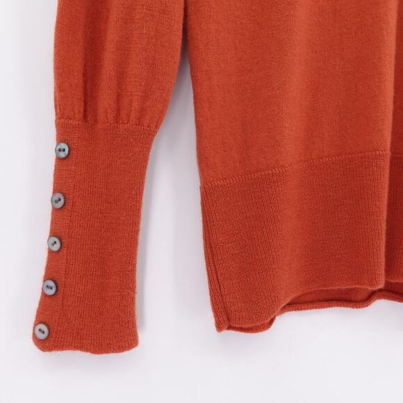 Susan Bristol Merino Wool Sweater Medium Rust Italian Timeless Modest - Picture 4 of 16